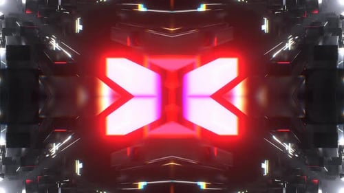 Boucle VJ à fond symétrique clignotant rouge et blanc Infinite Fantasy en 4K
