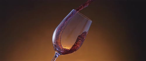 Wine Being Poured into Glass in Slow Motion