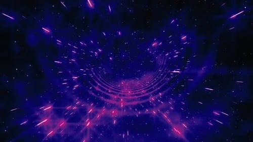 Futuristic Neon Space Tunnel Journey