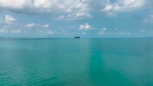 Cruise Ship, Cruise Liners beautiful white cruise ship above luxury cruise in the ocean sea.