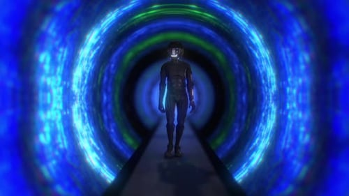 Walking along a disco tunnel of Lights 02