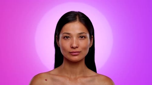 Woman Posing with Purple Background