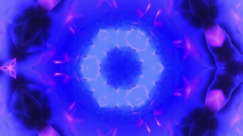 Hypnotic Abstract Blue and Purple Kaleidoscope Fluid Animation