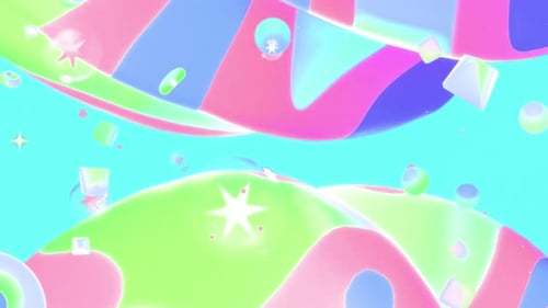 Colorful Fluid Abstract Shapes Looping Motion Background