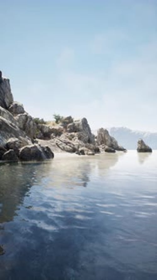 Vertical Video of Rocks and Sea