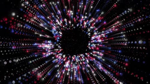 Dynamic Red White Blue Particle Burst Loop Background