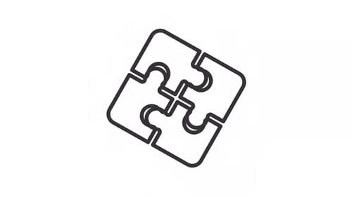 Puzzle pieces animated icon
