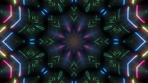 4 K Colored Cylindiral Neon Spirals Loop 4
