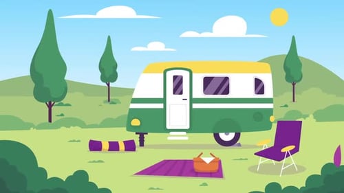 Wohnwagen und ein Campingplatz