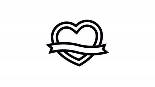 Minimalist Heart and Banner Reveal Animation