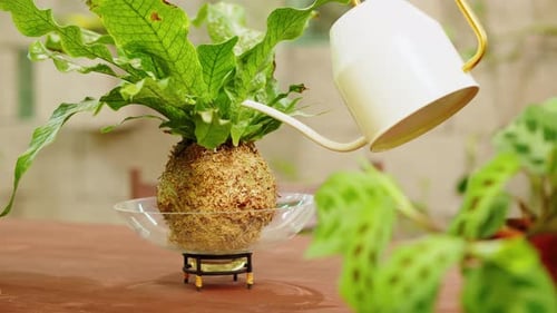 Watering a Fern Plant Indoors