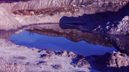 Blue Water in Red Crater