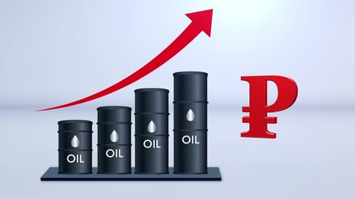 Oil Prices Growing Up With Ruble Symbol