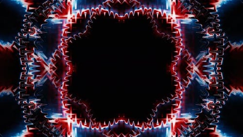 Abstrakter blauer und roter Kaleidoskop-Visualizer Vj Loop-Animationshintergrund