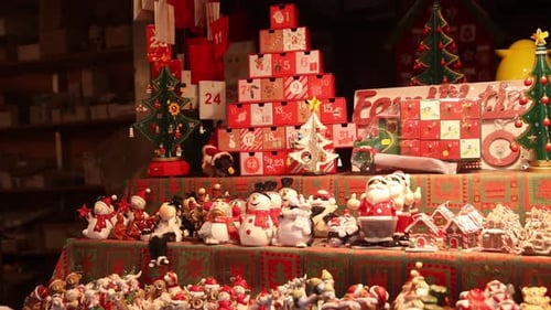 christmas shopping at a Festive Christmas market in Strasbourg, France Europe