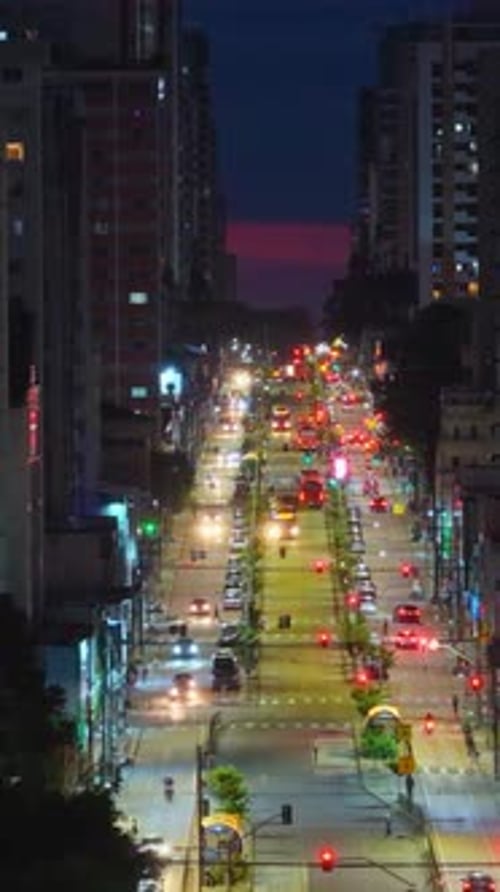 Curitiba Night Horizon Glowing Above Curitiba Urban Skyline.mov