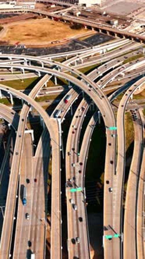 Complicated road system in the downtown of Dallas, Texas, USA.