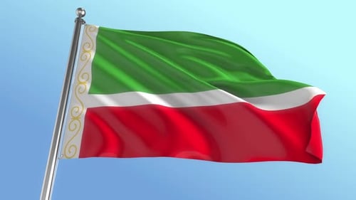 Realistic Waving Chechen Republic Flag Loop