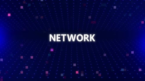 Futuristic Digital Network Grid Text Reveal