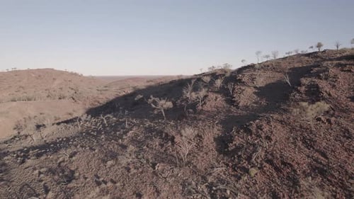 Aerial view of the rugged outback surrounding Broken Hill, NSW, Australia.