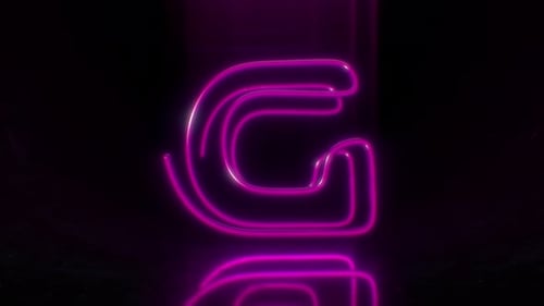 Colorful Neon Letter G Loop Animation.