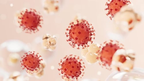 Microscopic Virus and Biological Cells 3D Animation