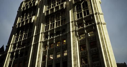 Architectural Beauty of Historic Building with Intricate Design at Dusk