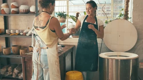 Two Women in a Ceramics Art Studio