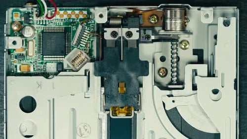 Fermeture d'une disquette (FDD) à l'aide d'une disquette pour un ancien PC, un ordinateur, un programme d'archivage de macros ou de la musique