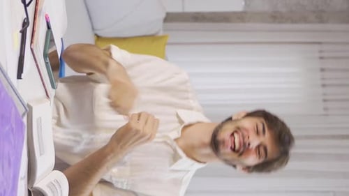 Enthusiastic Man Dancing and Celebrating Good News