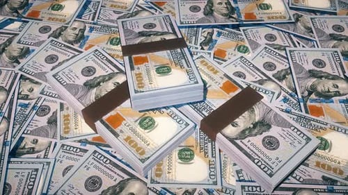 Falling US Dollar Bills Background Loop