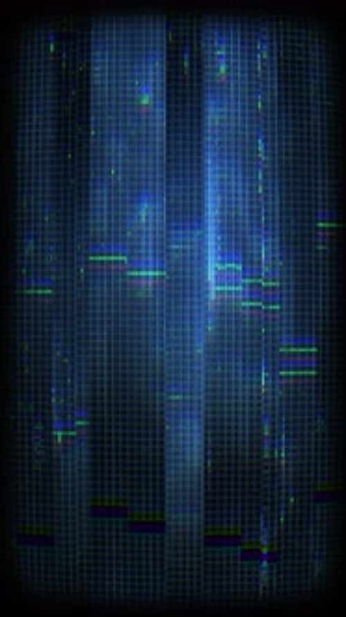 Animated Vertical Futuristic Glitch Data Grid
