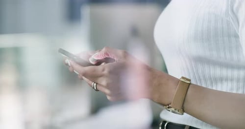 4k video footage of an unrecognizable businessperson using a phone at work