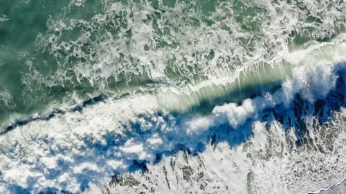 Vertical Foam of Stormy Ocean