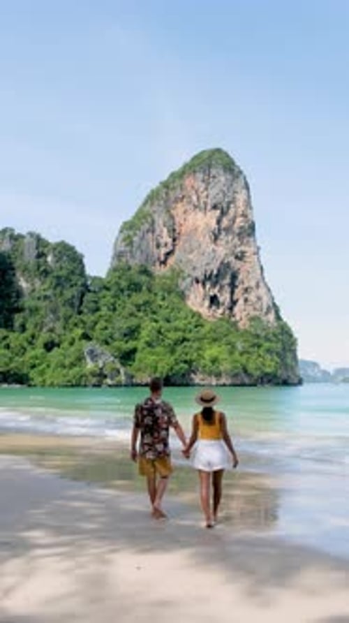 Exploring the Stunning Beauty of Railay Beach in Krabi Thailand on a Sunny Day