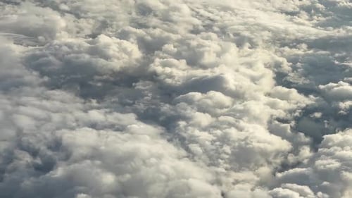 -Resolution 1920x1080 video -Top view sky landscape with white clouds -Shoting from plane