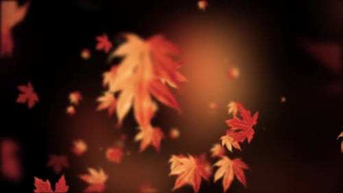 Animation abstraite de feuilles brillantes tombantes