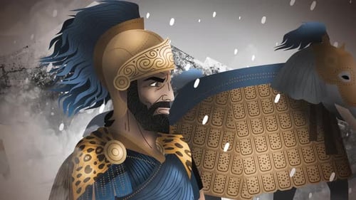 ancient general crossing the alps with war elephants