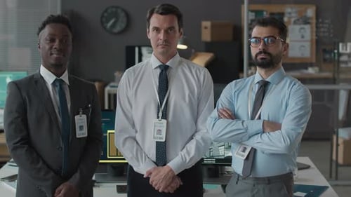 Cybersecurity Team in Modern Office Workplace Environment