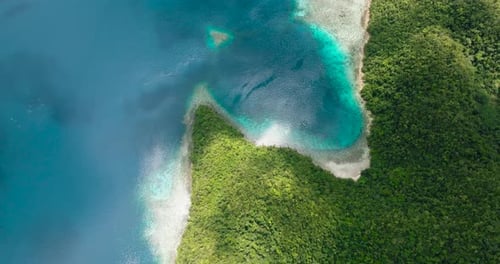 Aerial Drone of Sandy Beach and Turquoise Water