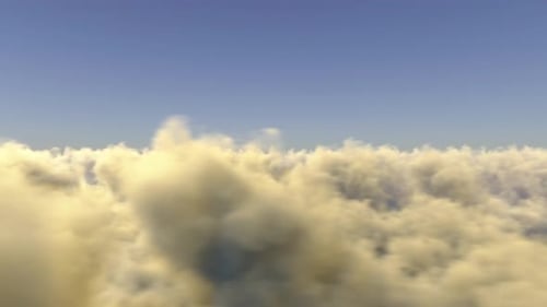 Infinite Fly Above The Cinematic Dawn Clouds Sunrise Background Seamless Loop version 01