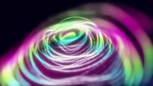 Vibrant Swirling Neon Particle Lines Background