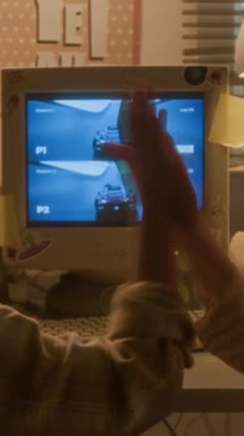 Vintage Computer with Racing Game