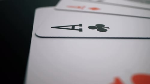 Close-Up of Playing Cards Arrangement - Casino and Poker