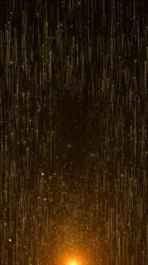 Golden Shimmering Particle Rain Elegant Vertical Background