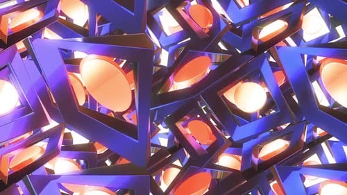 Struktur von schwebenden mehrfarbigen Kreisen und rechteckigen Formen