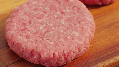 Beef or Pork Cutlet Closeup Meat Cutlets From Fart Cooking American Fat Smash Burger The Chef in