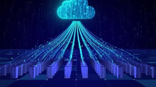 Cloud Computing Network Server Data Upload And Storage Backup