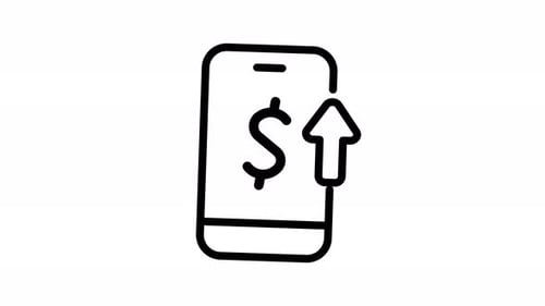 Mobile Financial Growth Icon Animation