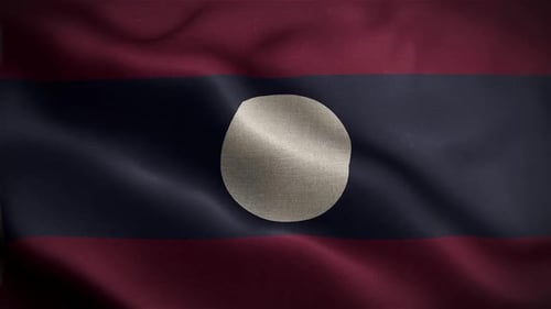 Flagge von Laos im Wind in Zeitlupe weht offizielle Flagge